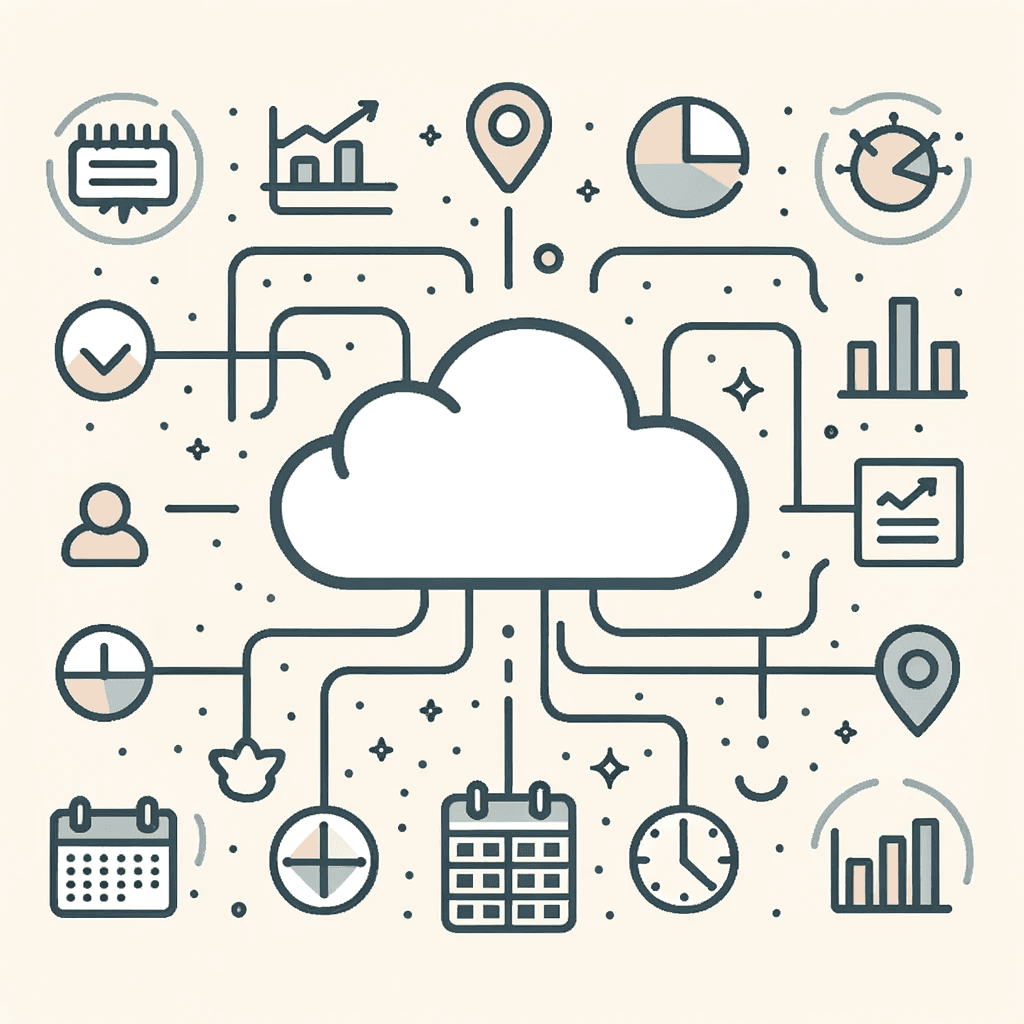 Mentoring action plans ideated through an image of a cloud with connecting iconography.