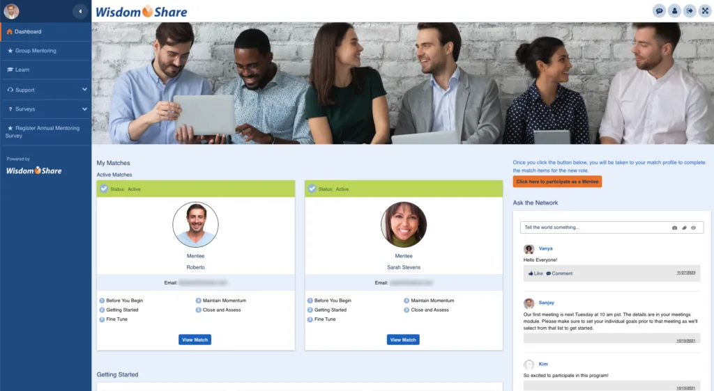 Top 11 Enterprise Mentoring Platforms for Global Companies 22 wisdom share mentoring platform