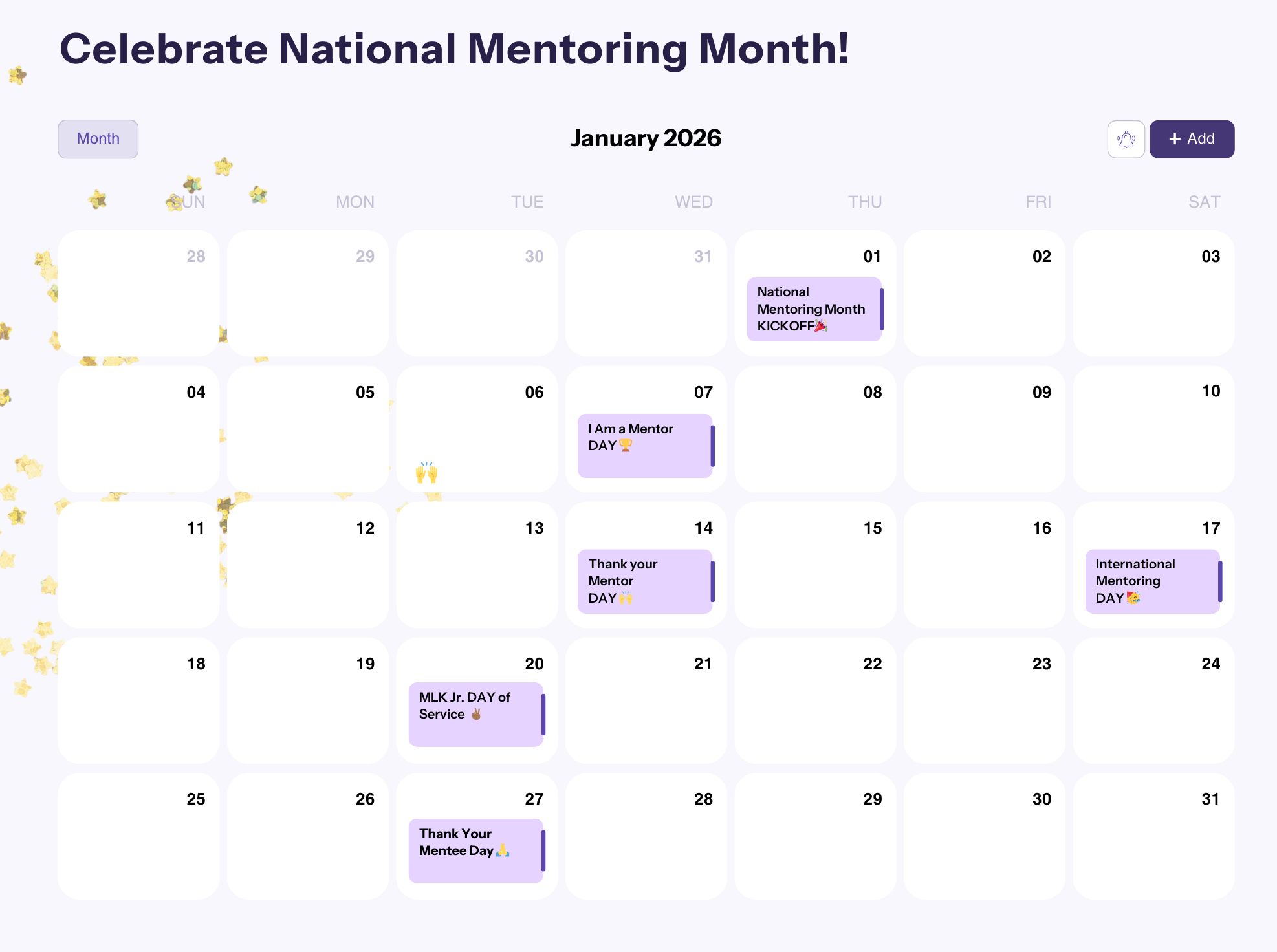 White Purple Modern Monthly Social Media Content Calendar