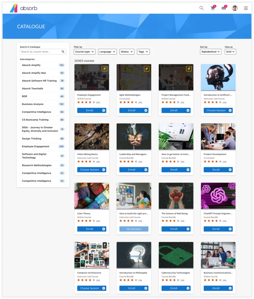Top 10 eLearning Platforms for Scalable Employee Development 17 Absorb 1