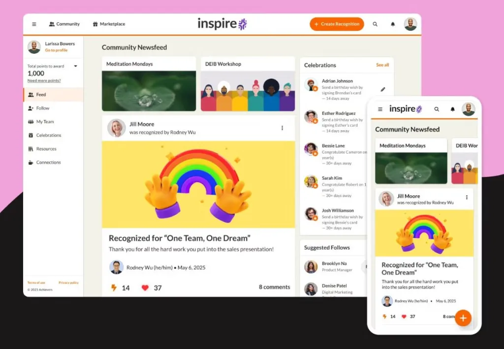 Top 11 Employee Engagement Platforms for Building Stronger Workplace Culture 21 Achievers 2